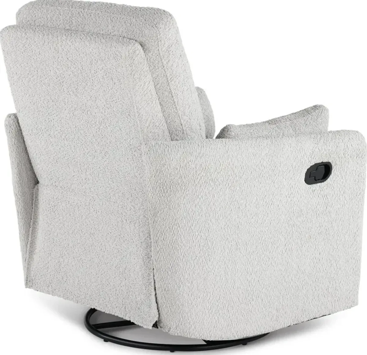 Plush Dolphin Light Gray Swivel Recliner