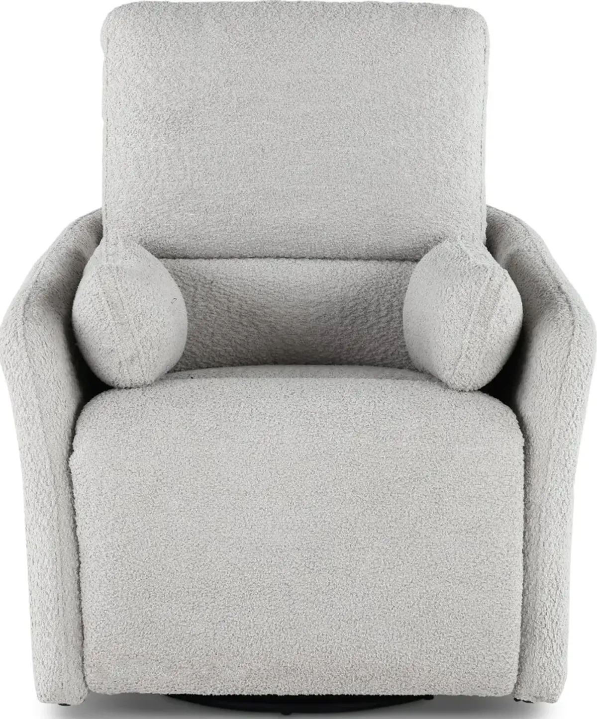 Plush Dolphin Light Gray Swivel Recliner