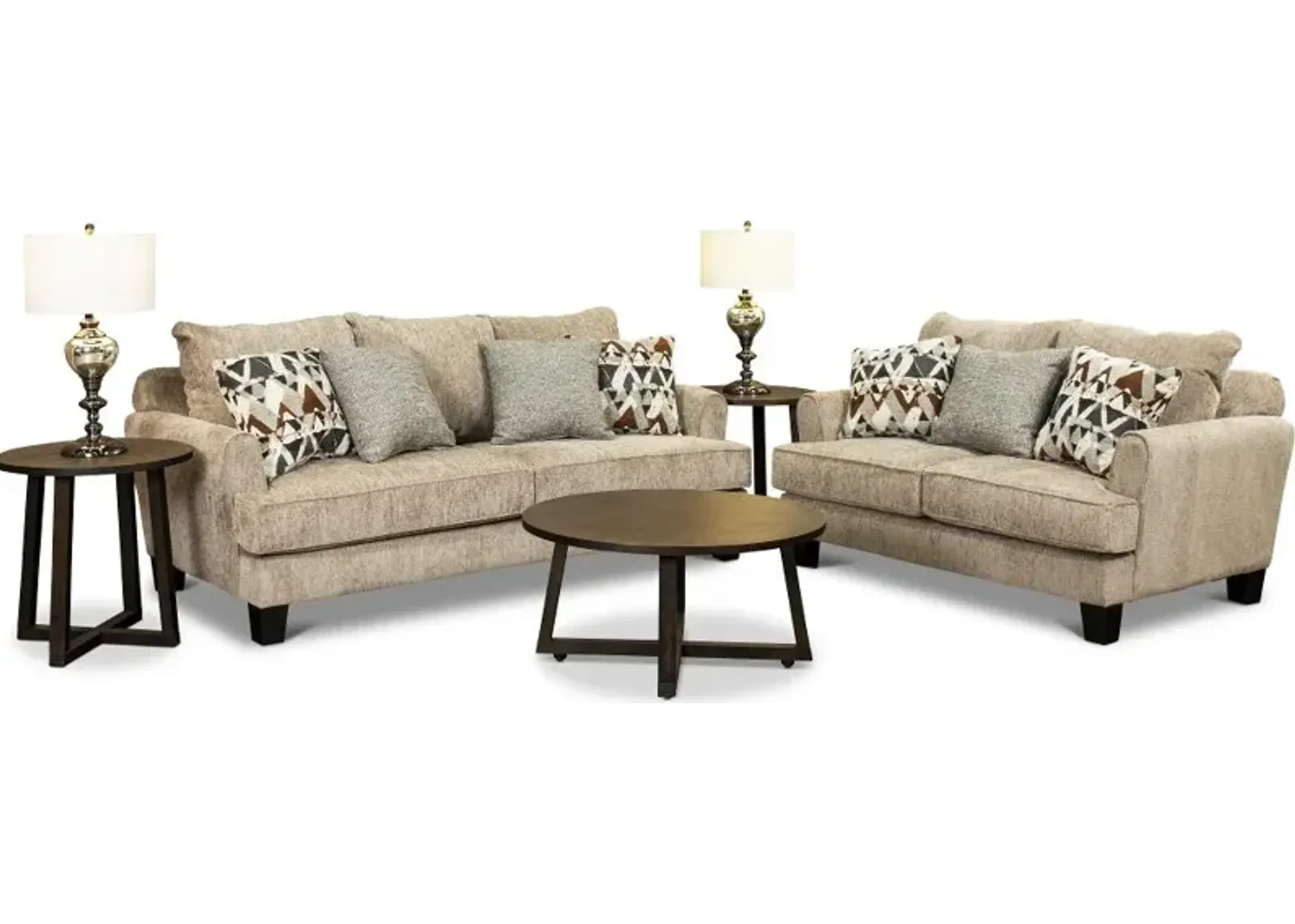 Bryn Beige 7 Piece Living Room Set