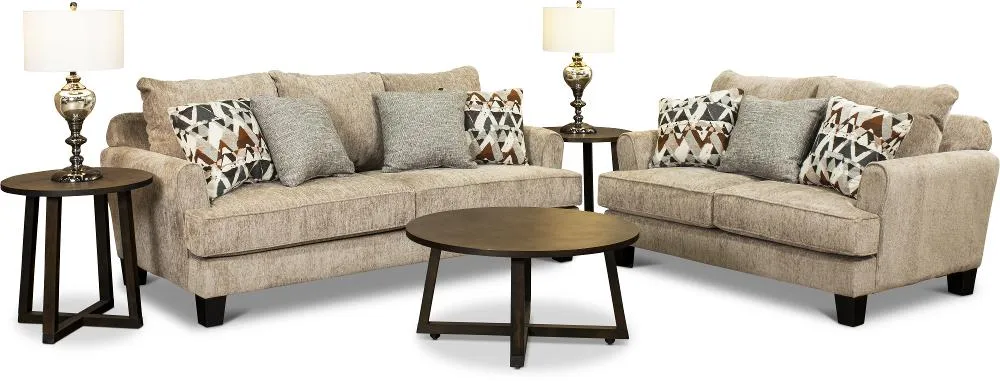 Bryn Beige 7 Piece Living Room Set