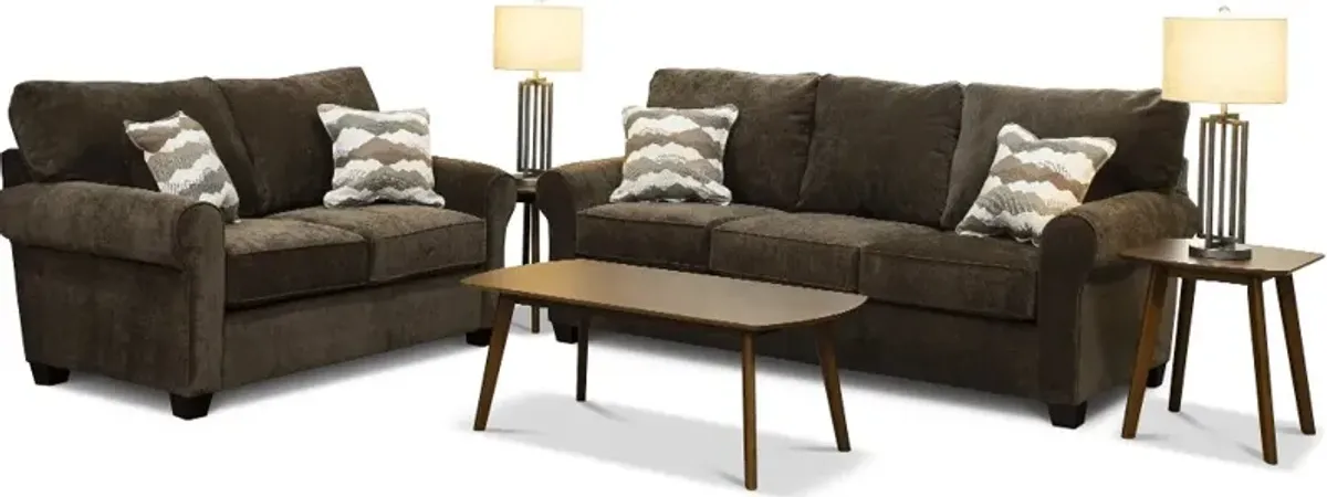 Seaside Brown 7 Piece Living Room Set