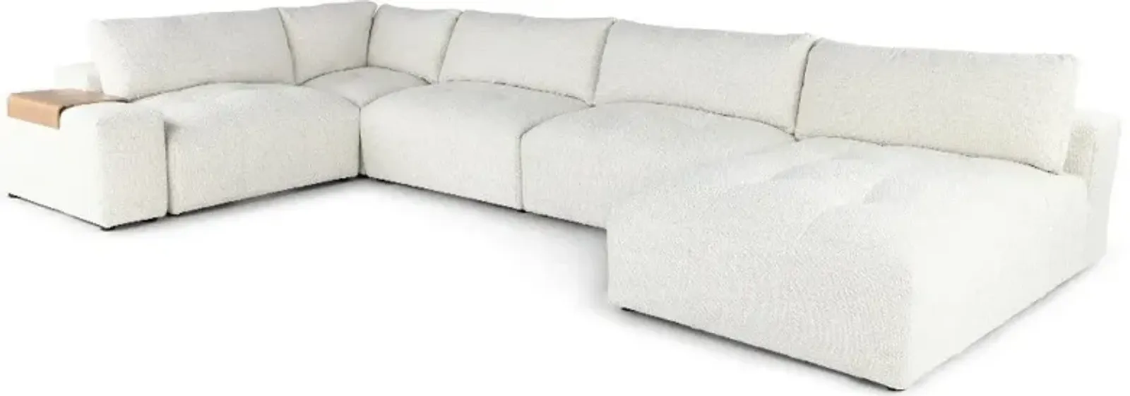 Preston Pearl White Modular 6 Piece Sectional