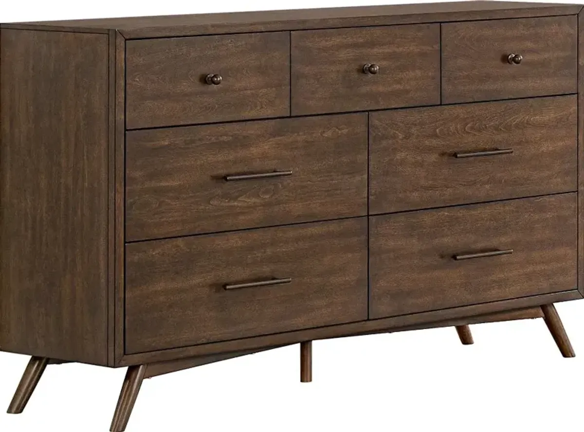 Robin Mid-Century Modern Walnut Brown Dresser