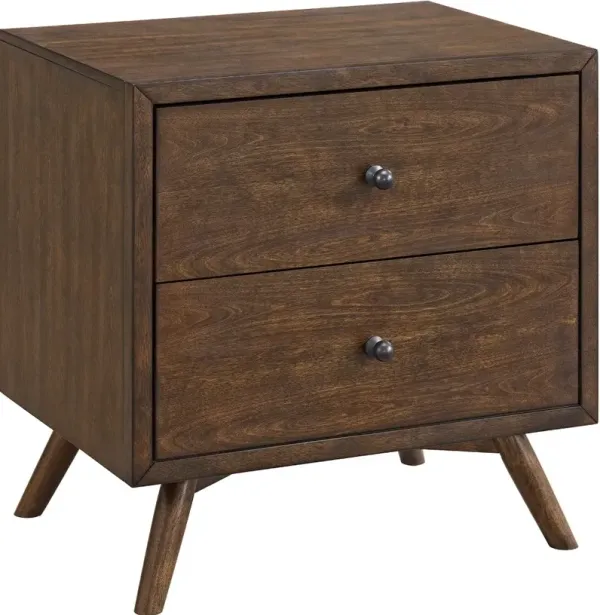 Robin Mid-Century Modern Walnut Brown Nightstand