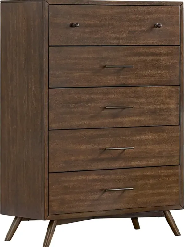 Robin Mid-Century Modern Walnut Brown Chest of Drawers