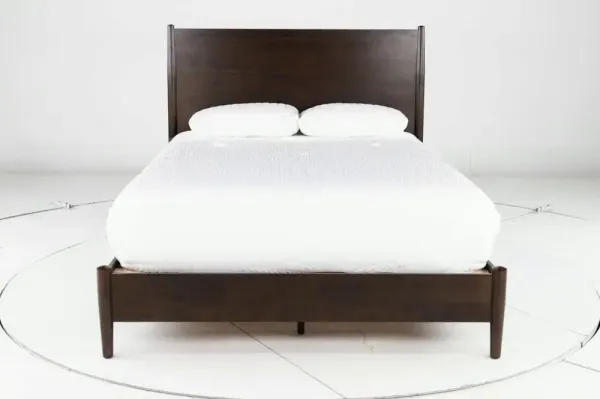 Robin Mid-Century Modern Walnut Brown King Platform Bed