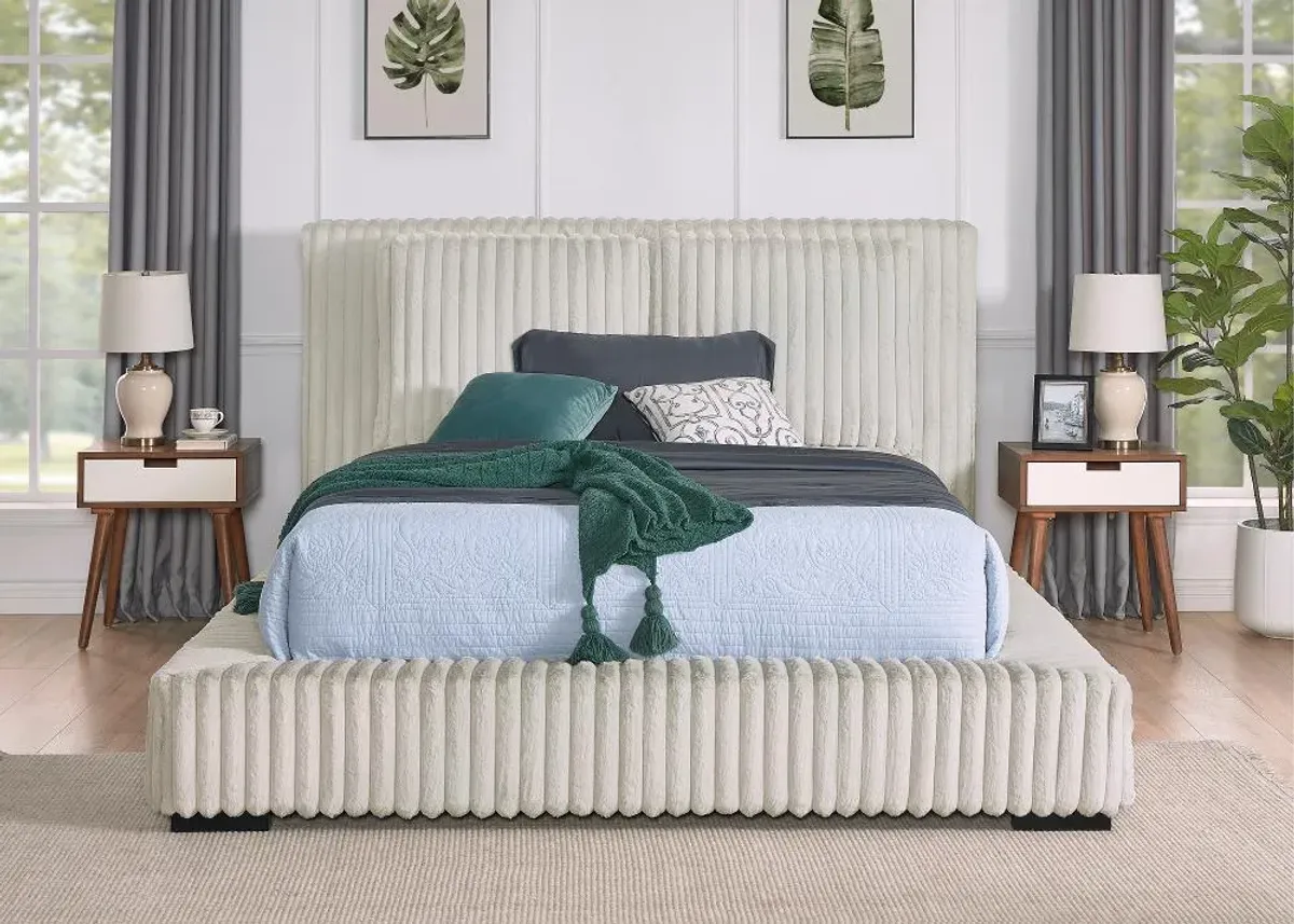 Lotus Queen Upholstered Platform Bed