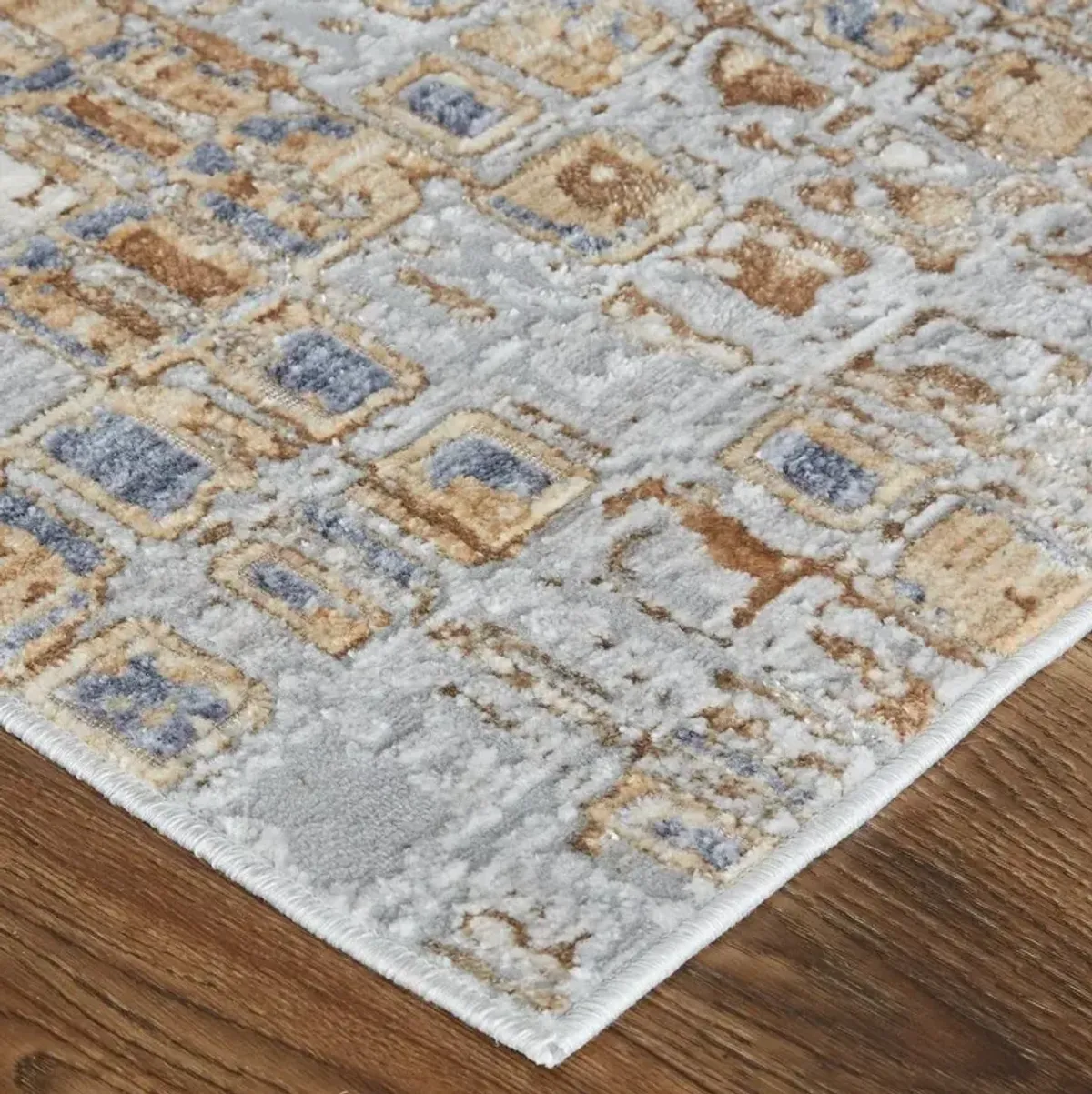 Laina 5 x 8 Mosaic Beige Gray Area Rug