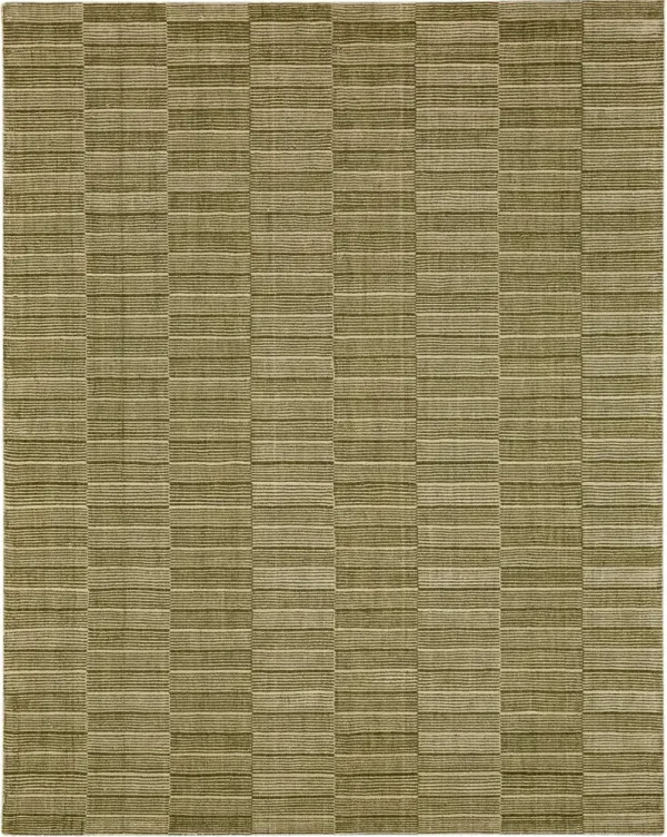 Broken Stripe 8 x 10 Sage Green Area Rug