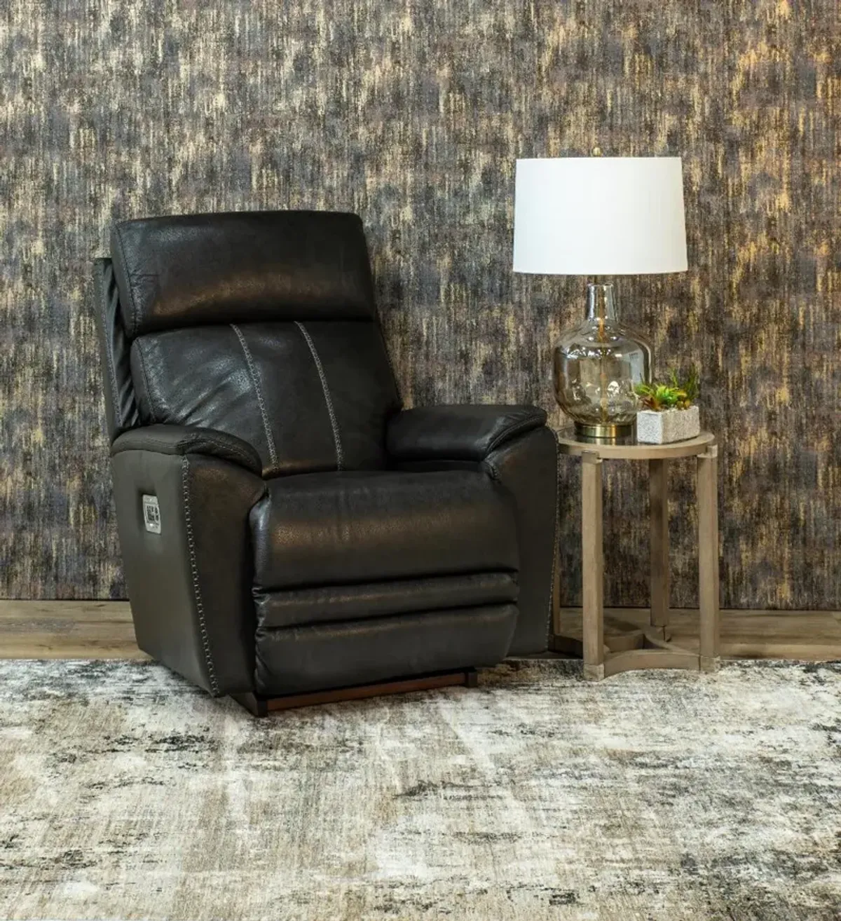 Talladega Shitake Power Rocker Recliner with Headrest and Lumbar