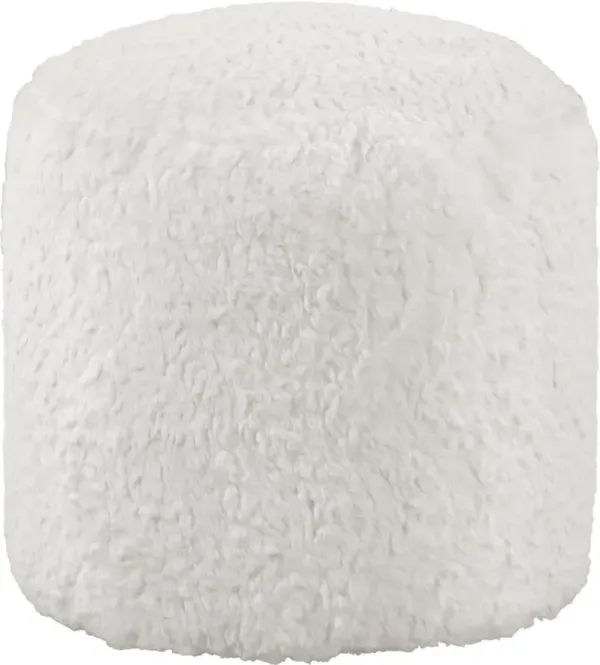 Easley White Pouf