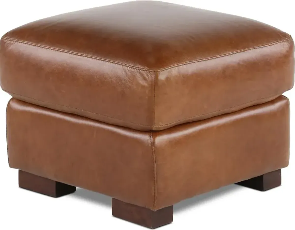 Splendor Brown Leather Ottoman