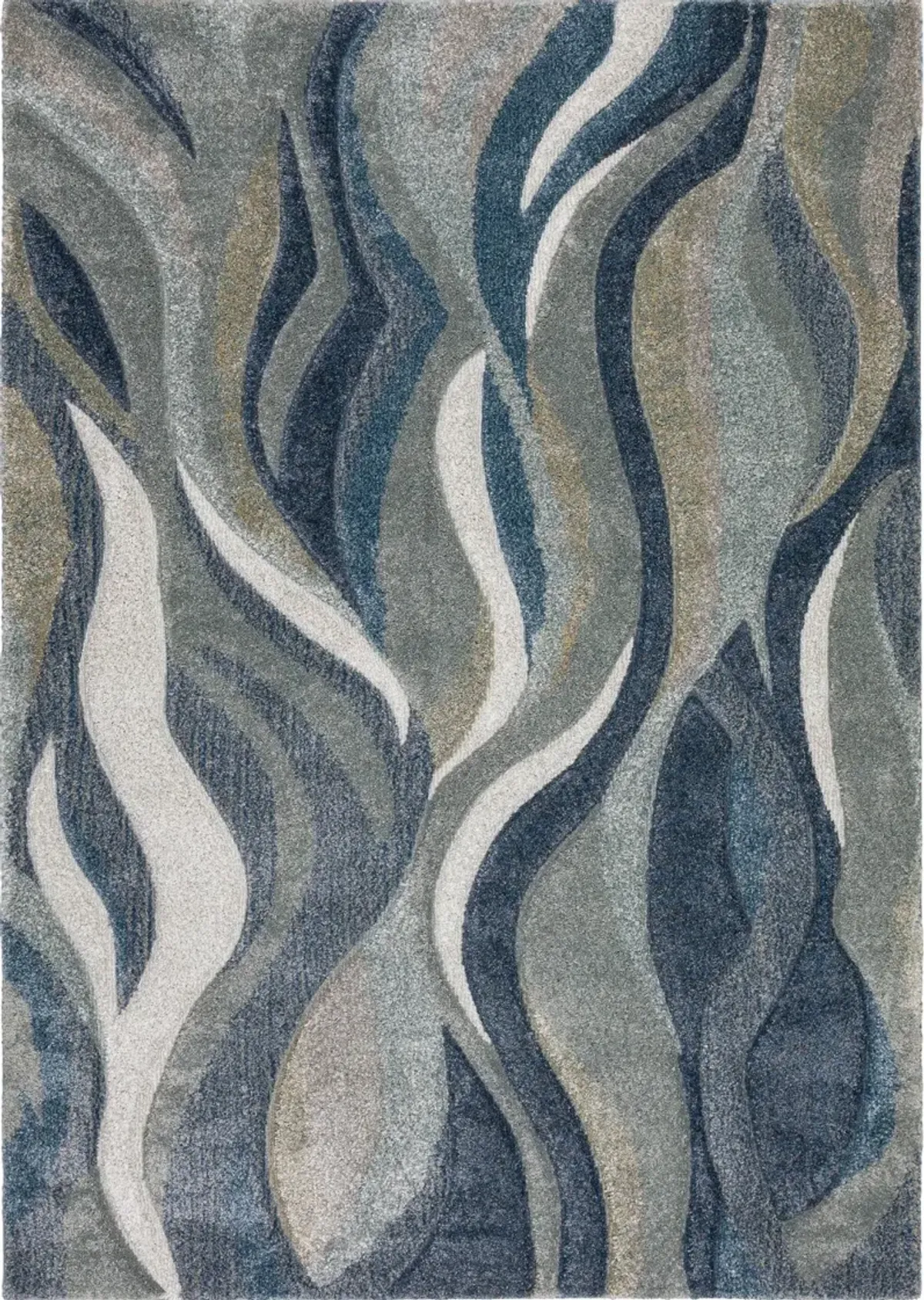 Carmona 5 x 8 Navy Waves Area Rug