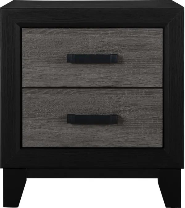 Lisbon Gray and Black Nightstand