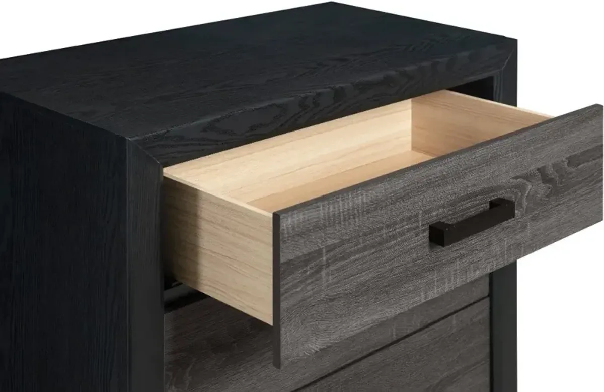 Lisbon Gray and Black Chest of Drawers