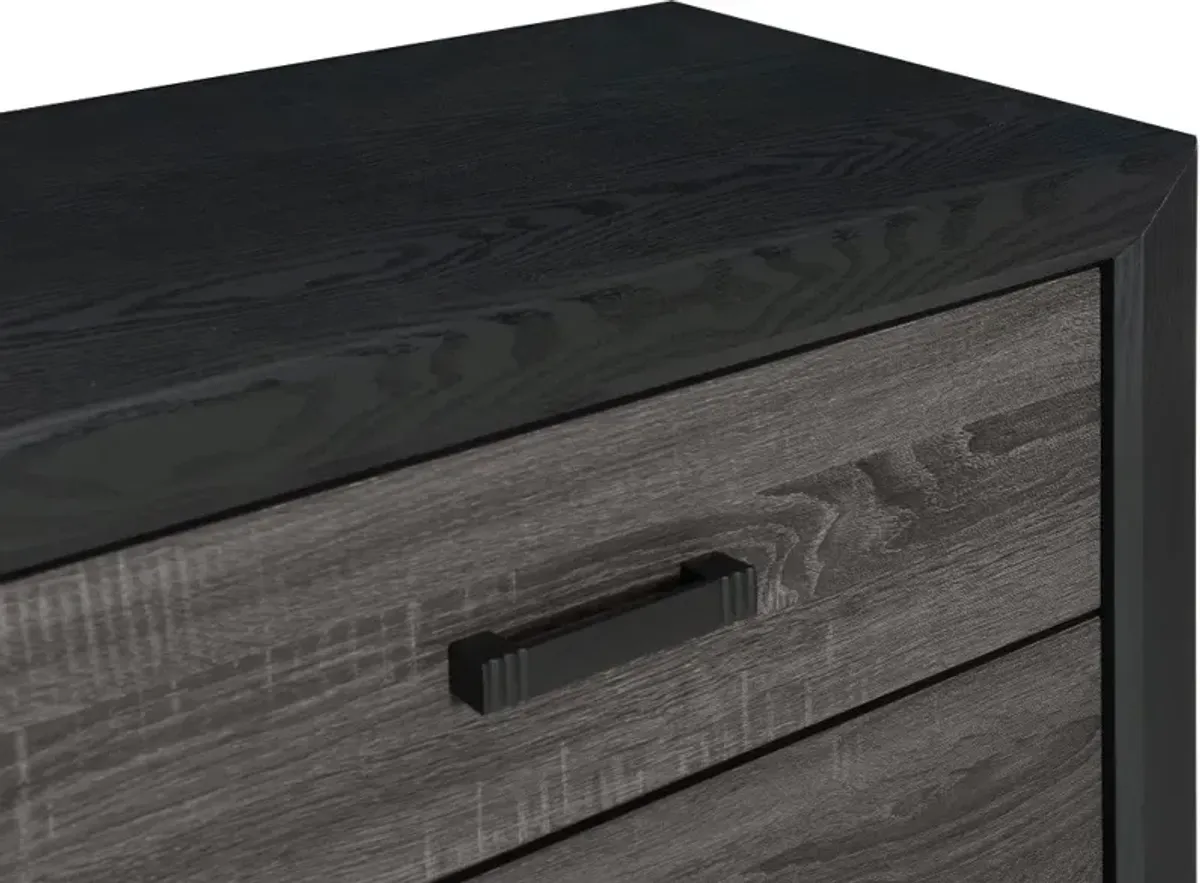 Lisbon Gray and Black Chest of Drawers