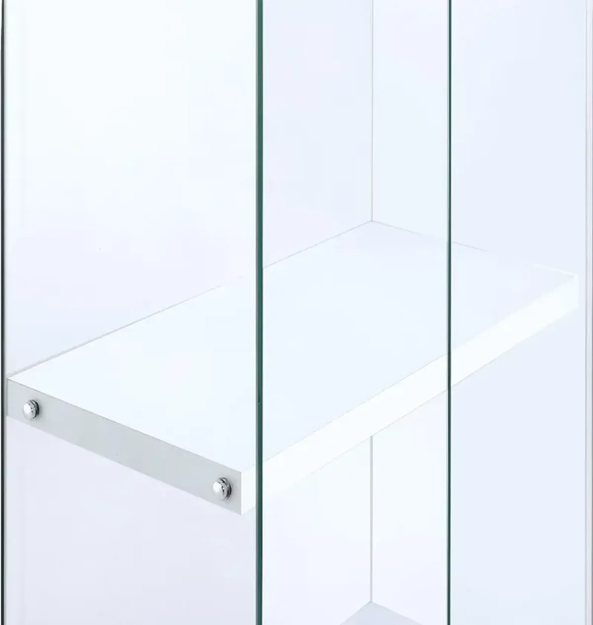 Ice Clear Cabinet with White Shelves