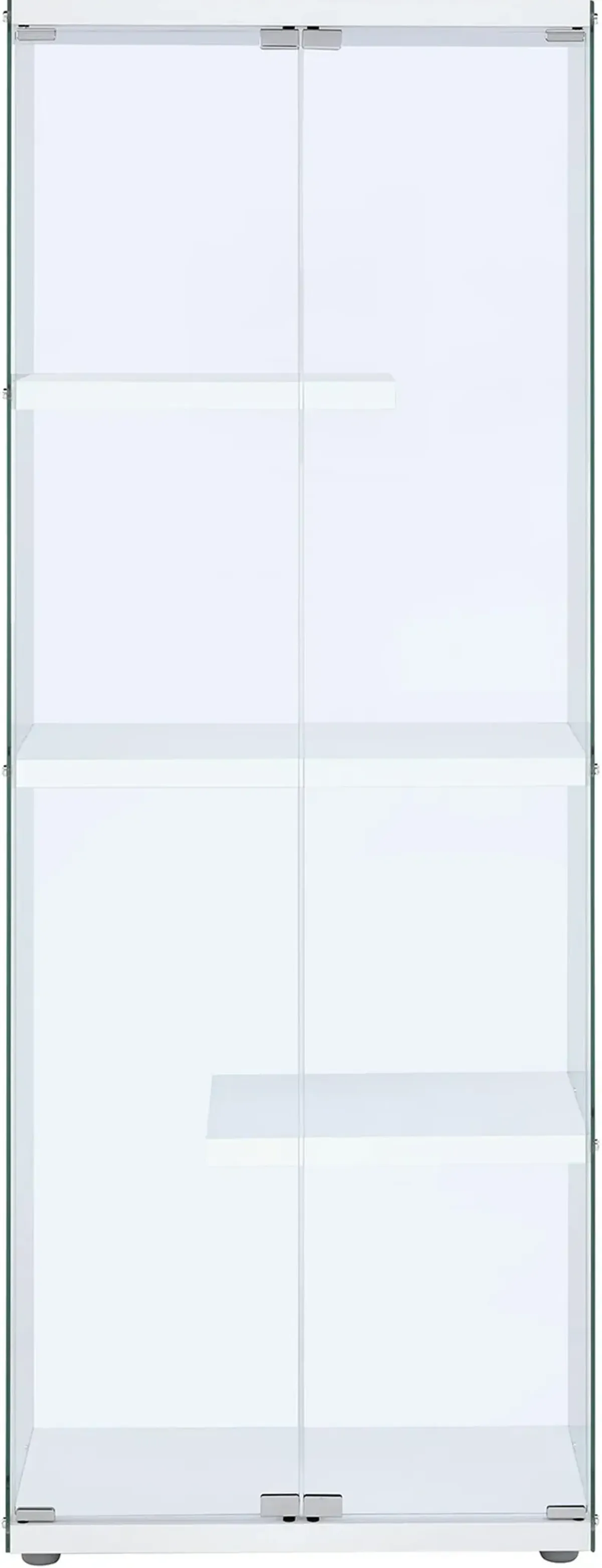 Ice Clear Cabinet with White Shelves