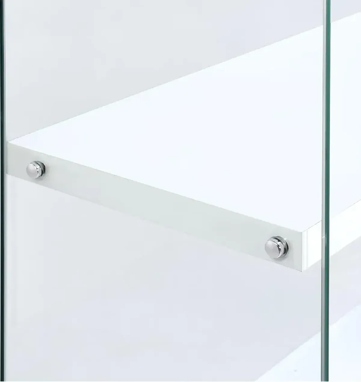 Ice Clear Cabinet with White Shelves