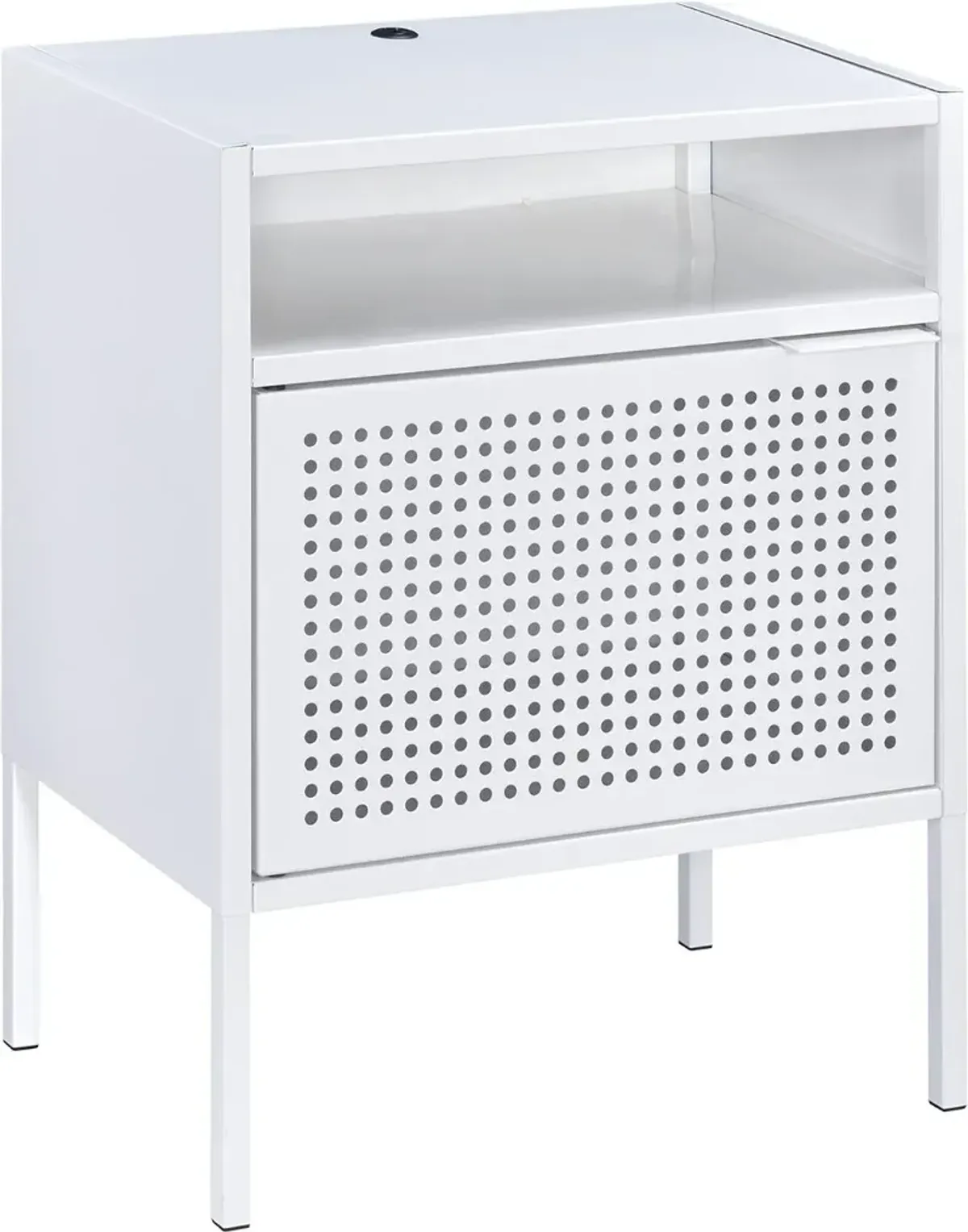 Ember White Metal Nightstand