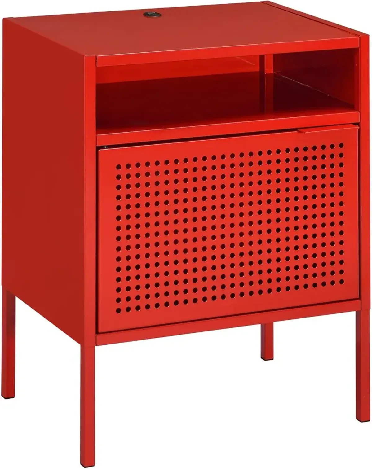 Ember Red Metal Nightstand