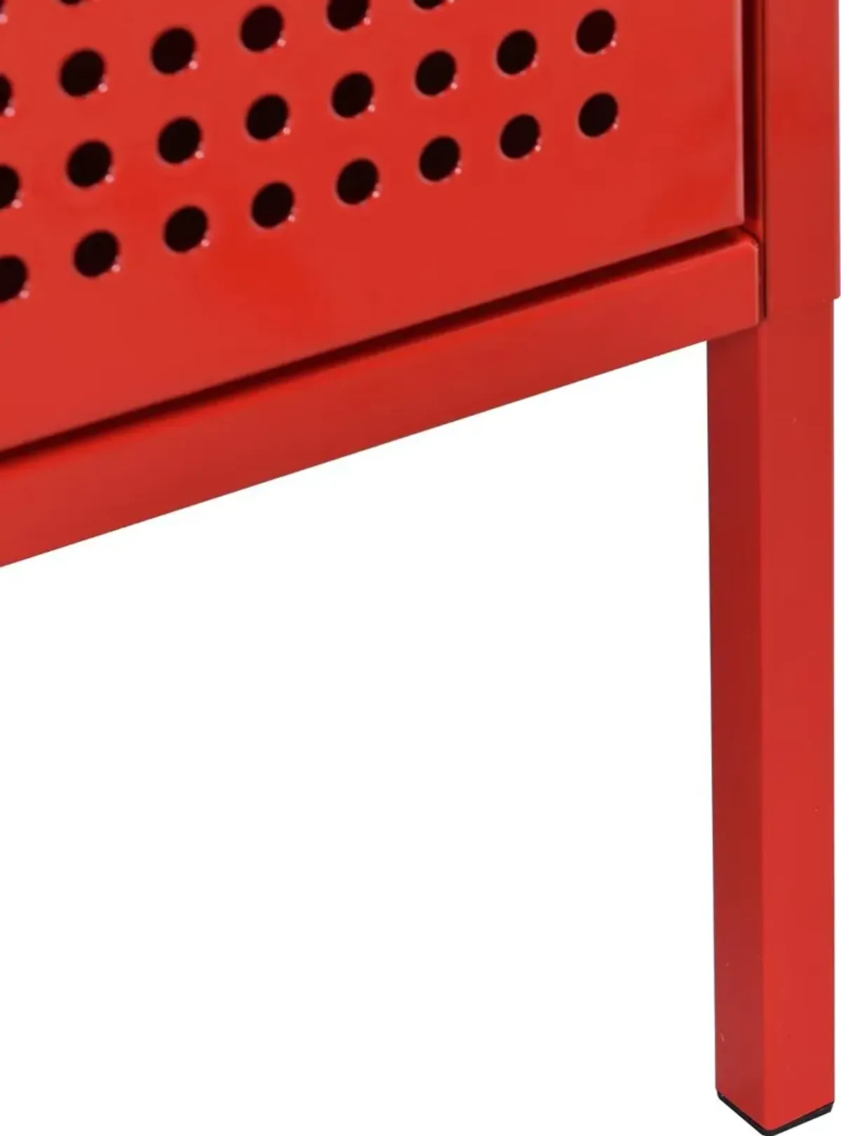 Ember Red Metal Nightstand