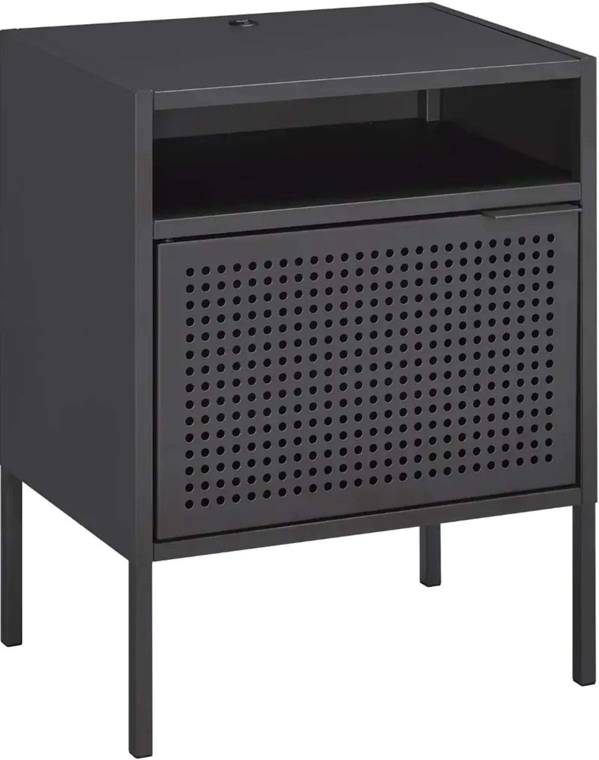 Ember Gray Metal Nightstand