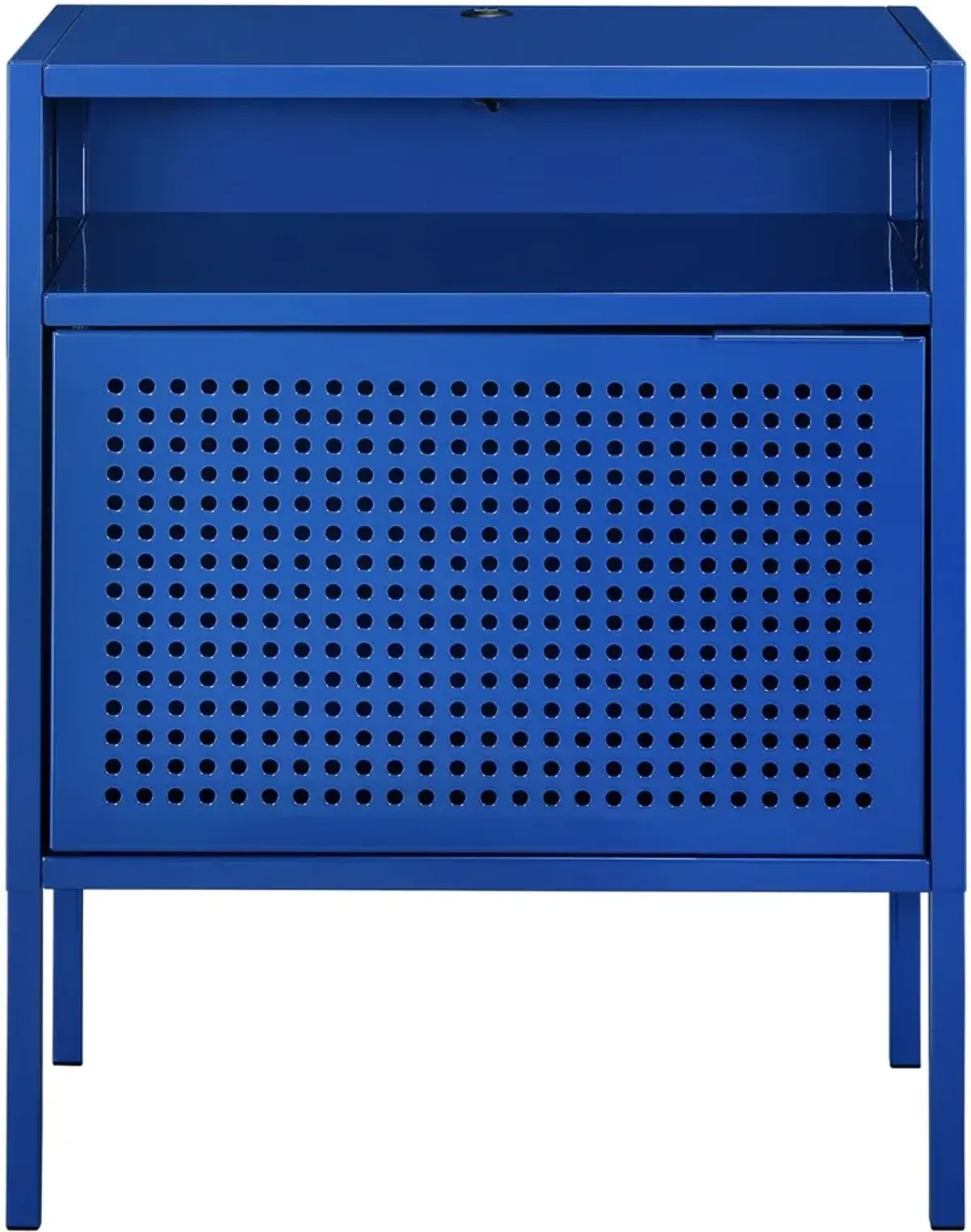 Ember Blue Metal Nightstand