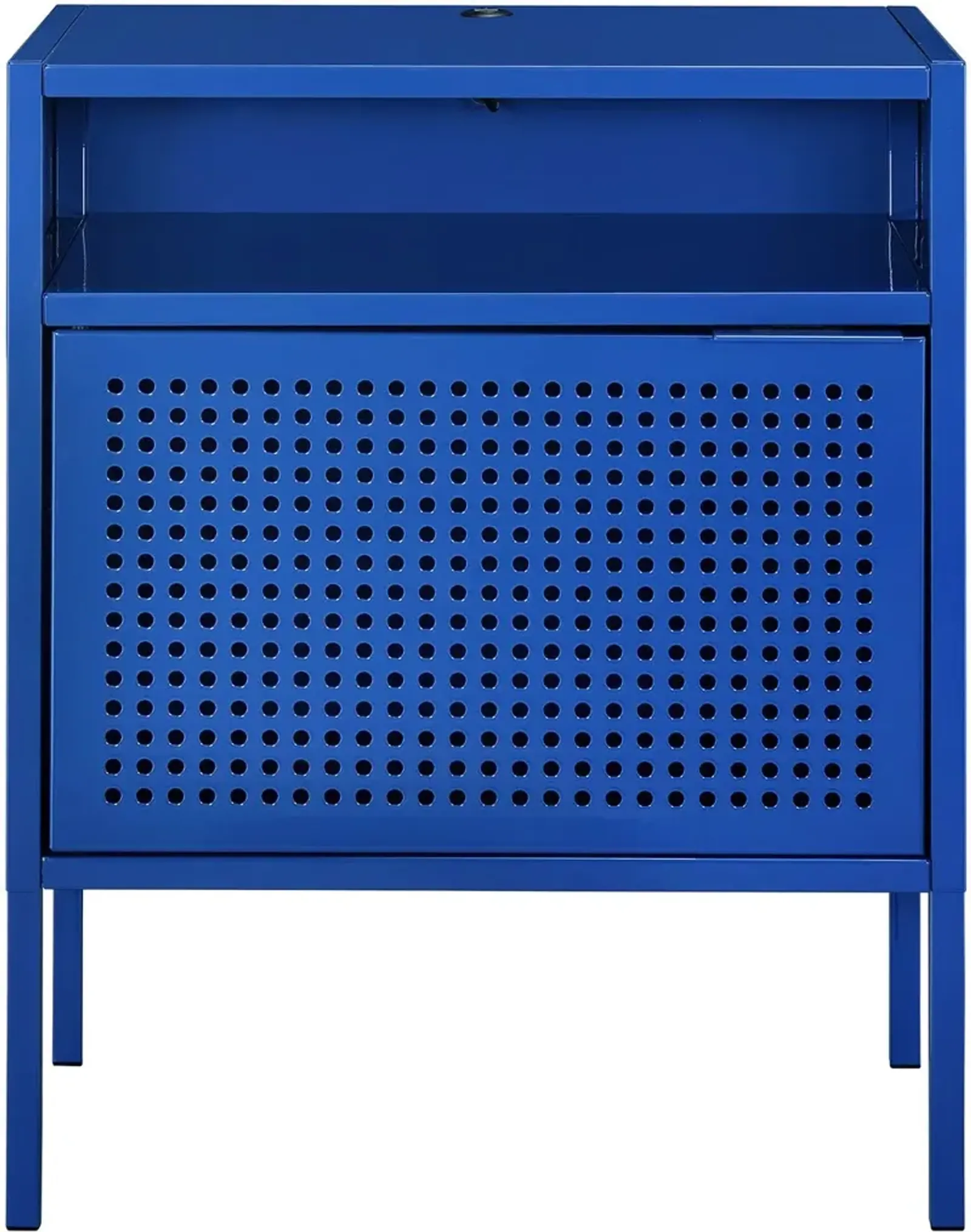 Ember Blue Metal Nightstand