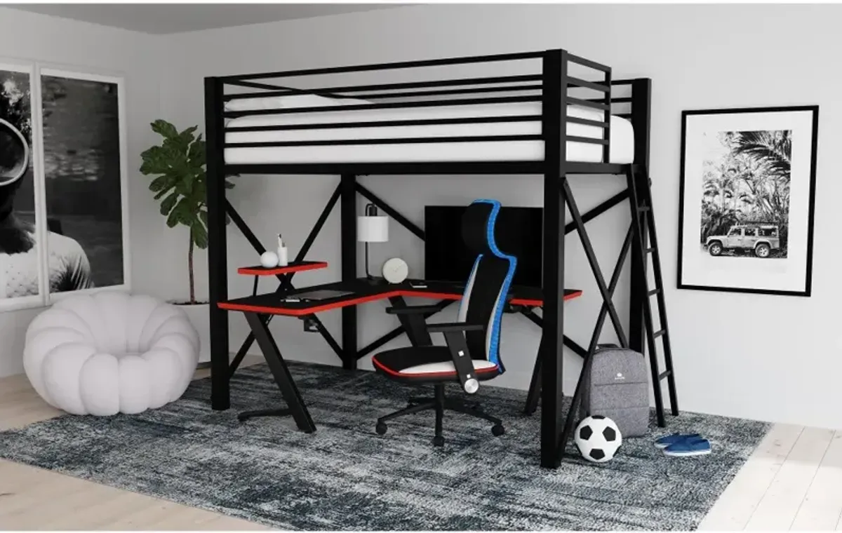 Talia Black Full Loft Bed