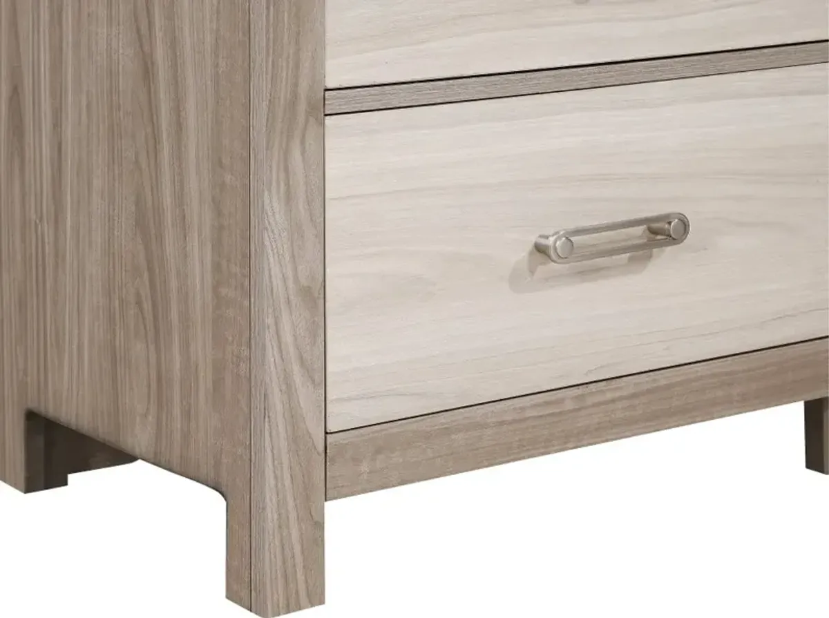 Aaray Two-Tone Natural Nightstand