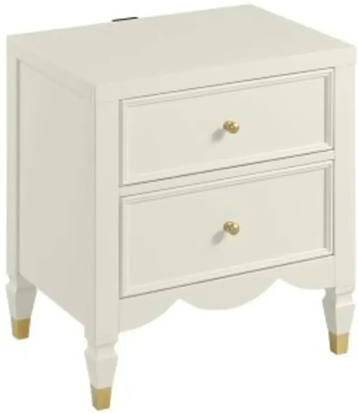 Olivia French White 2-Drawer Nightstand