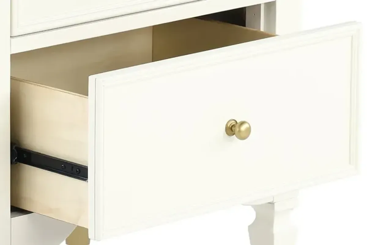 Olivia French White 2-Drawer Nightstand