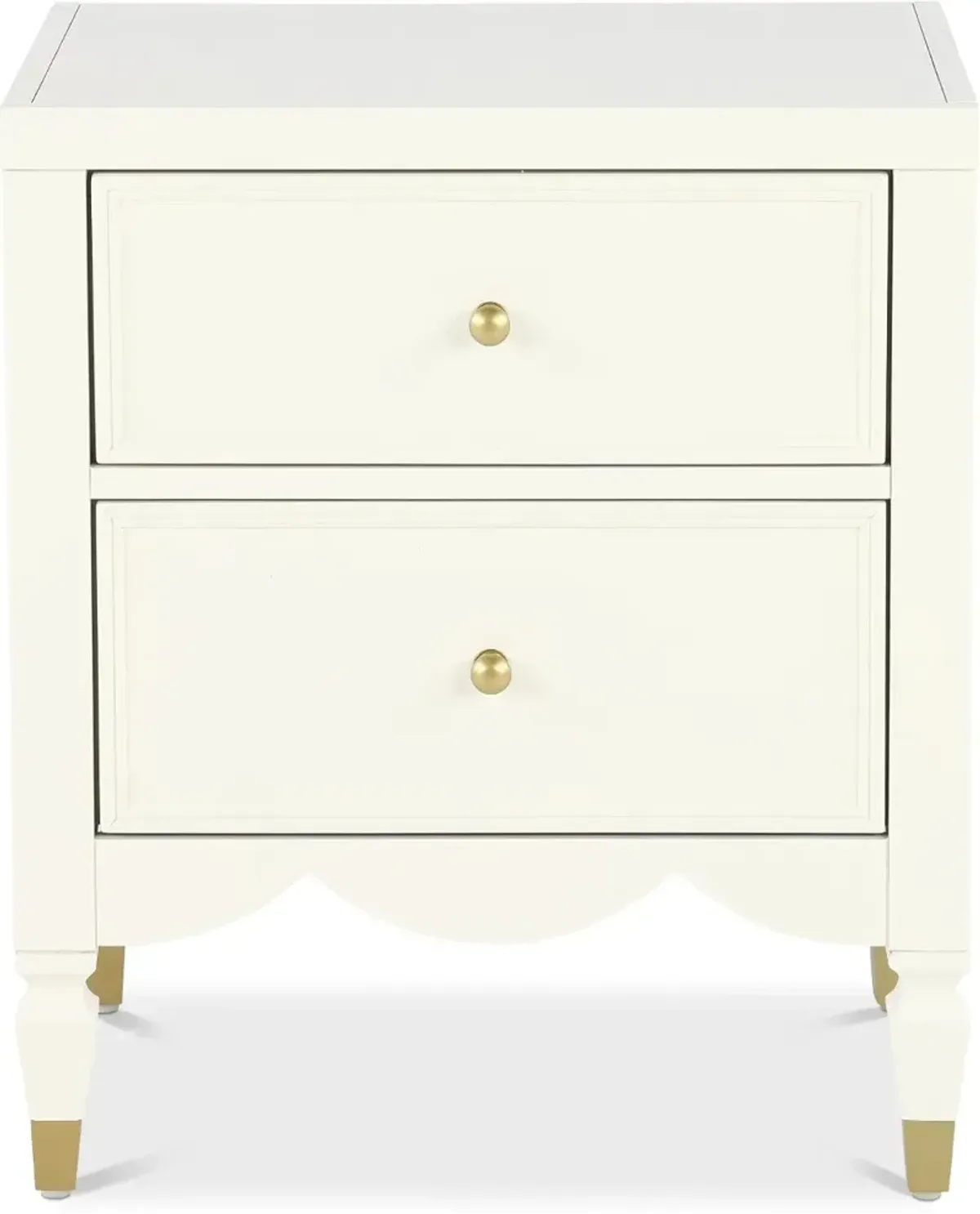 Olivia French White 2-Drawer Nightstand