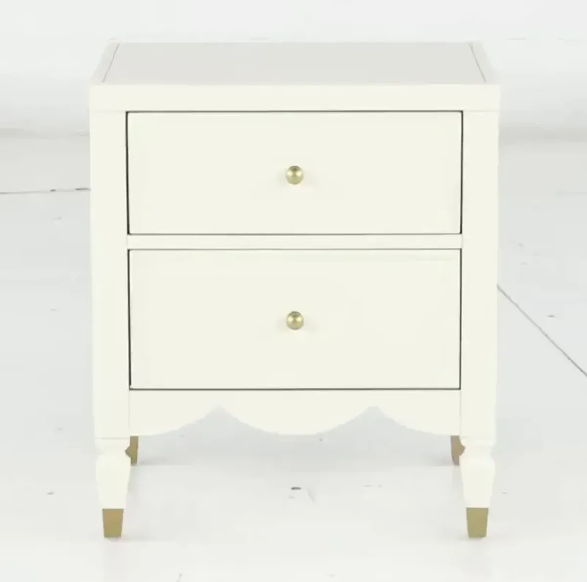 Olivia French White 2-Drawer Nightstand