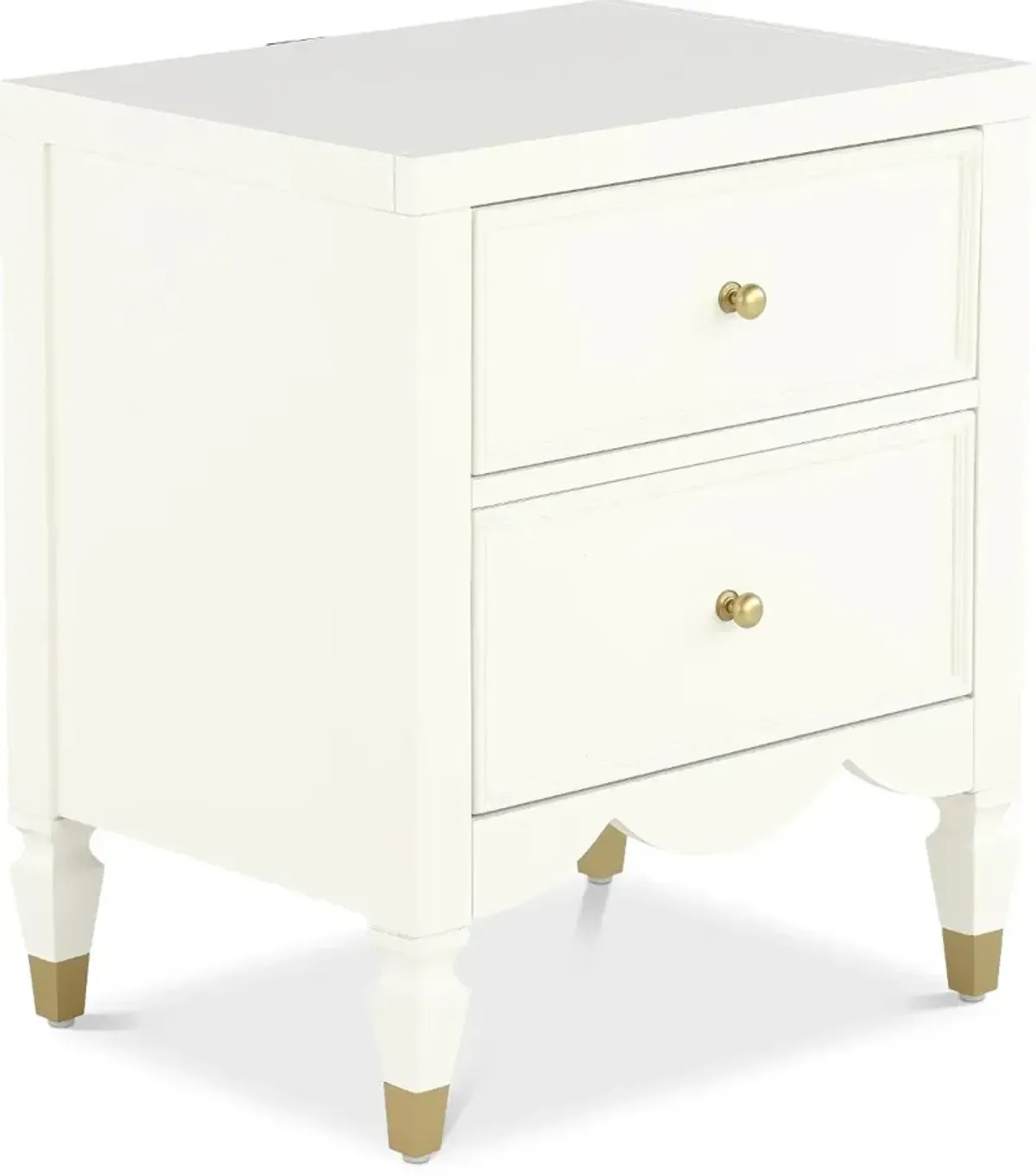 Olivia French White 2-Drawer Nightstand