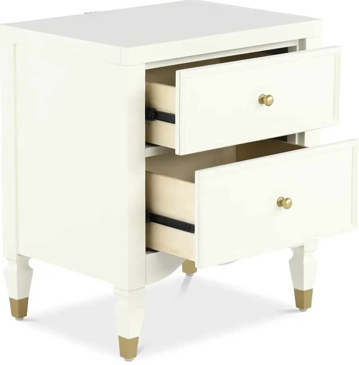 Olivia French White 2-Drawer Nightstand