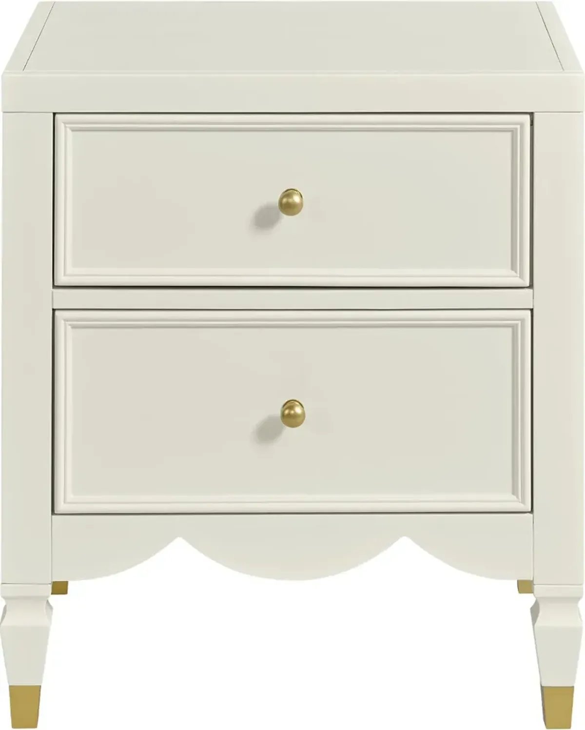 Olivia French White 2-Drawer Nightstand