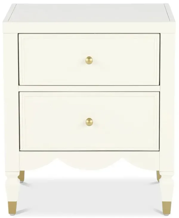 Olivia French White 2-Drawer Nightstand