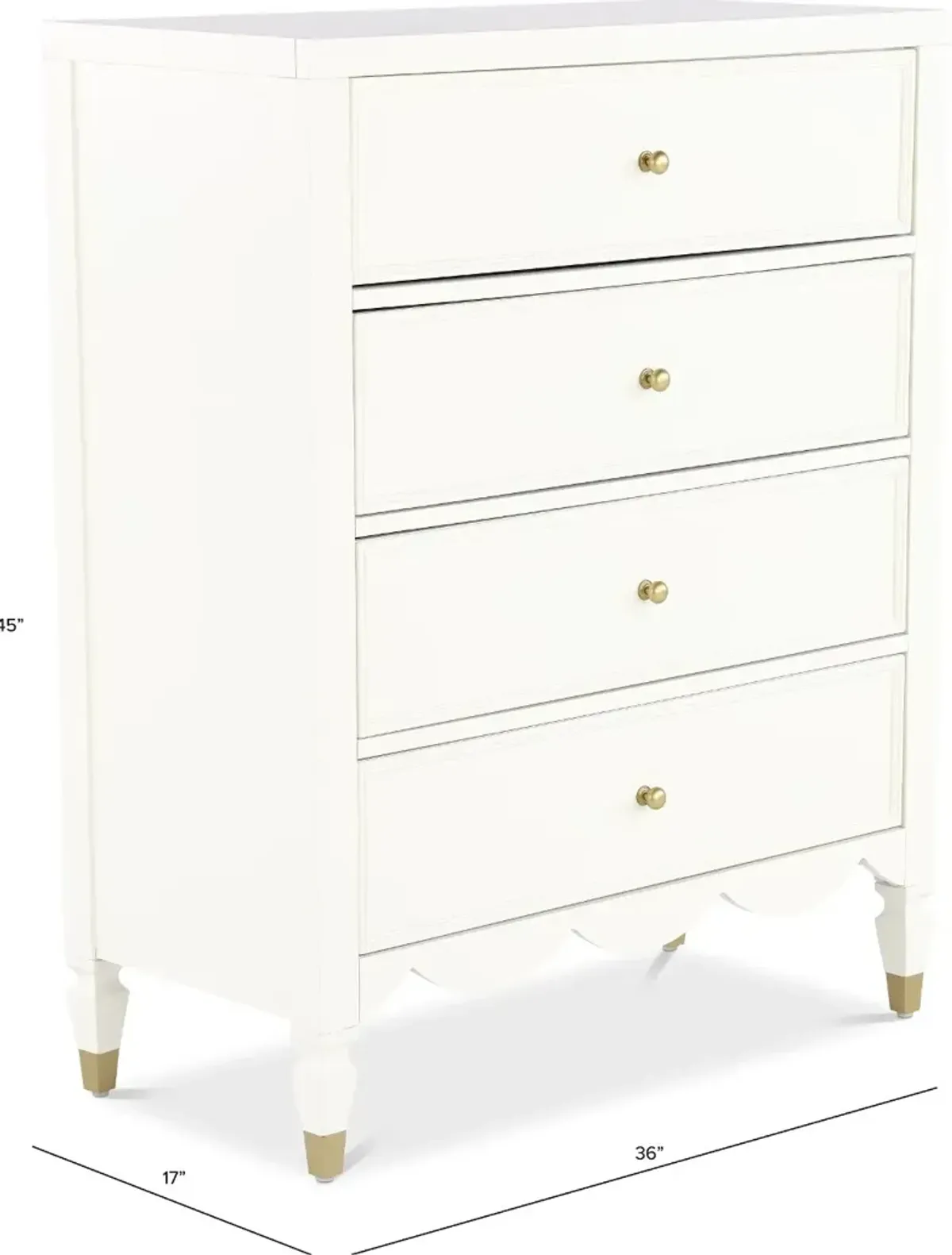 Olivia French White Chest of Drawers