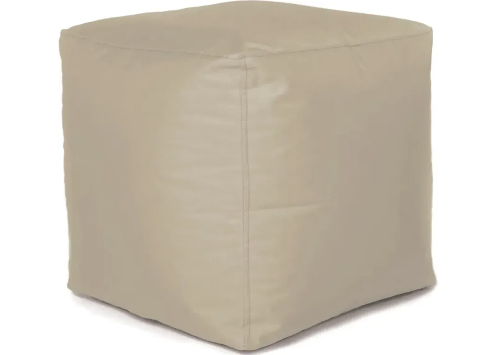 Gamma Khaki Cube Ottoman Pouf