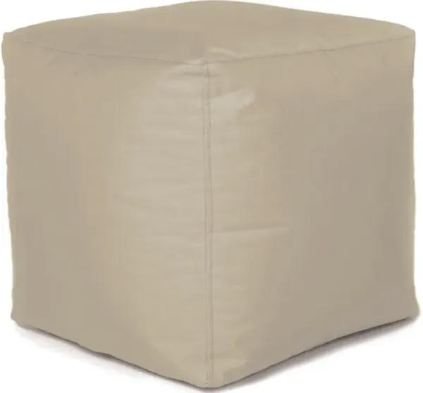 Gamma Khaki Cube Ottoman Pouf