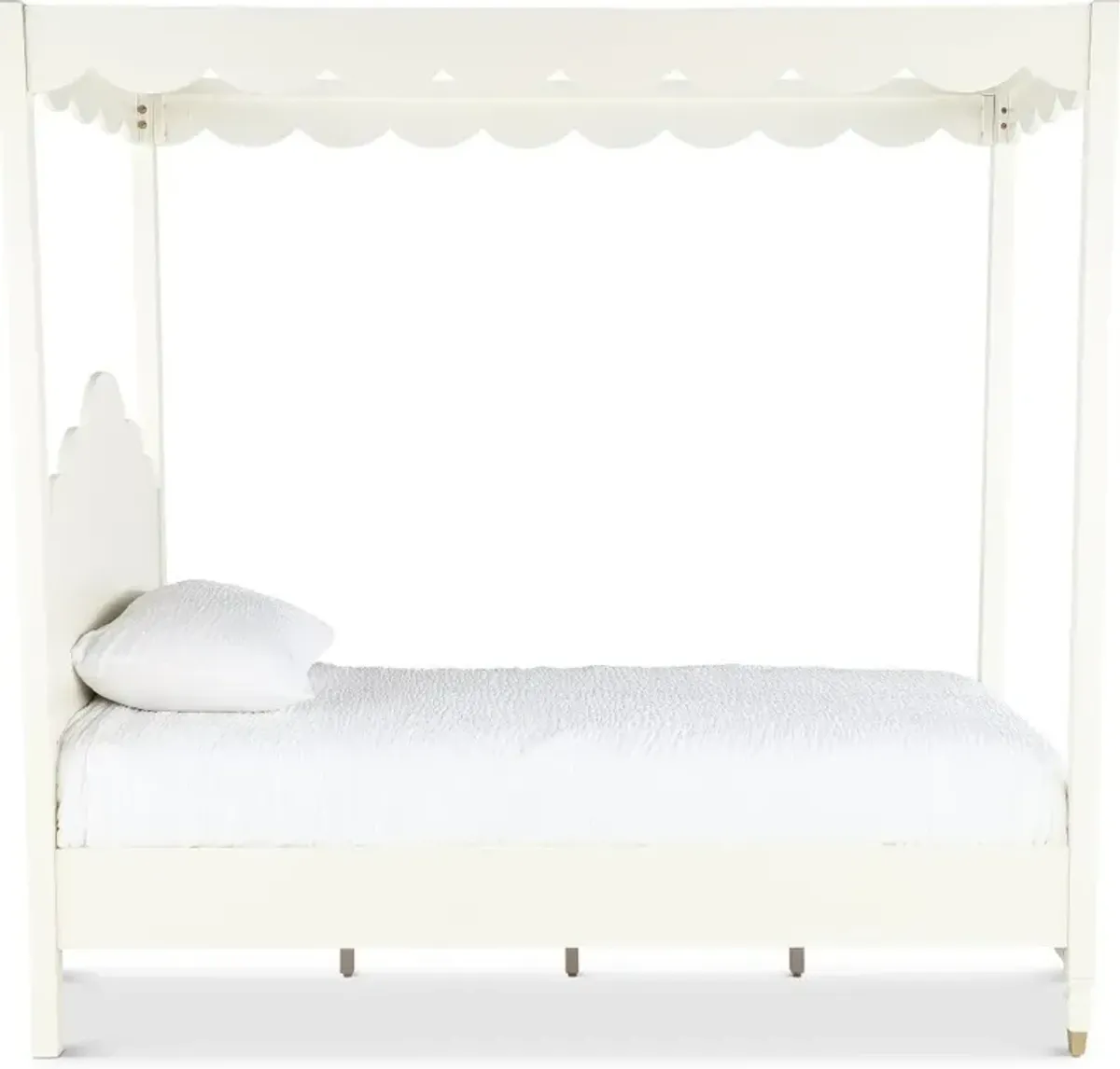 Olivia French White Twin Canopy Bed