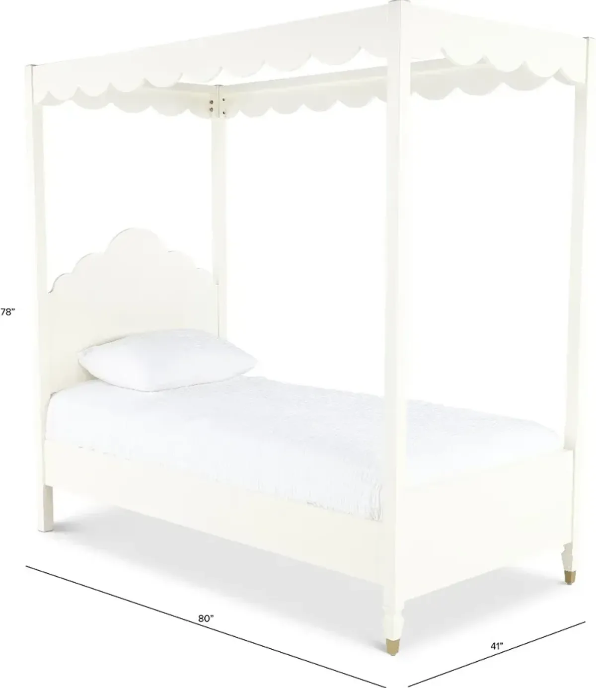 Olivia French White Twin Canopy Bed