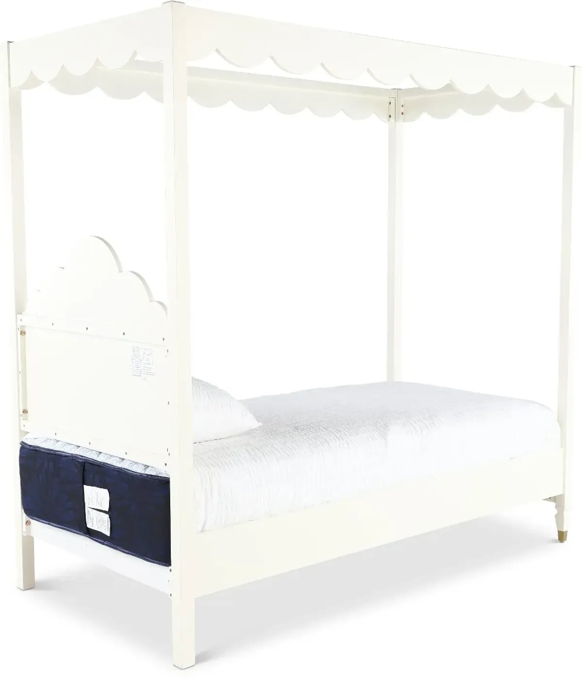 Olivia French White Twin Canopy Bed