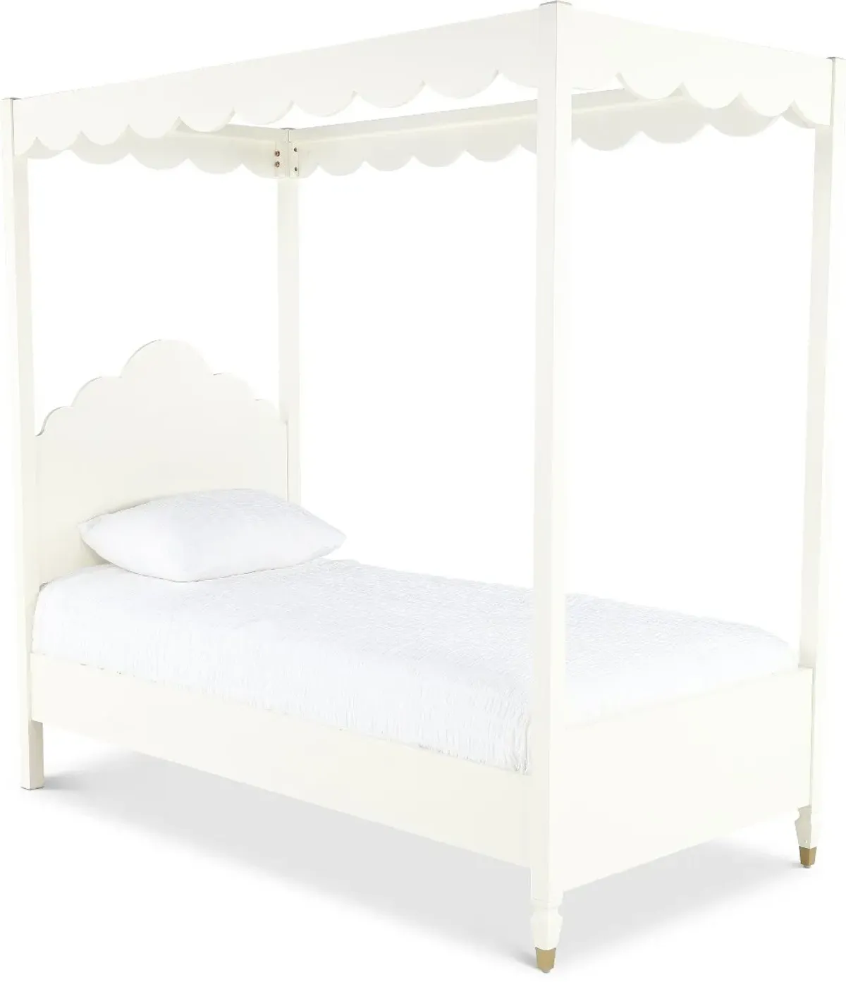 Olivia French White Twin Canopy Bed