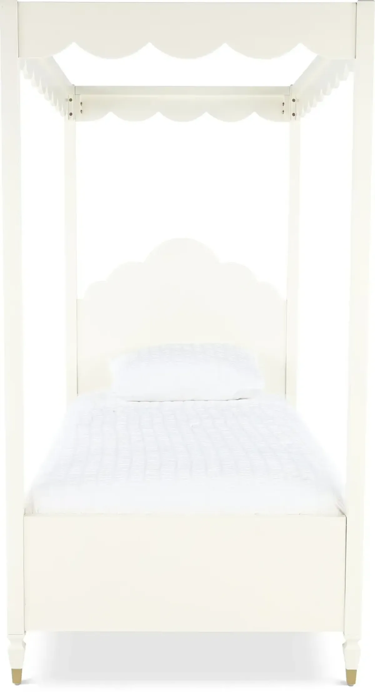 Olivia French White Twin Canopy Bed