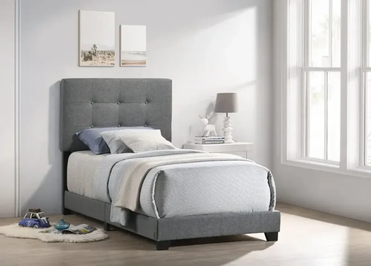 Addyson Gray Upholstered Twin Bed