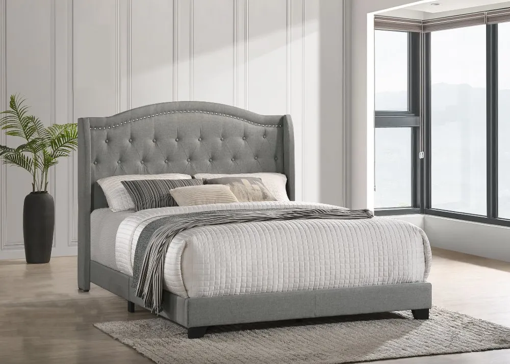 Rhyan Gray Full Upholstered Bed