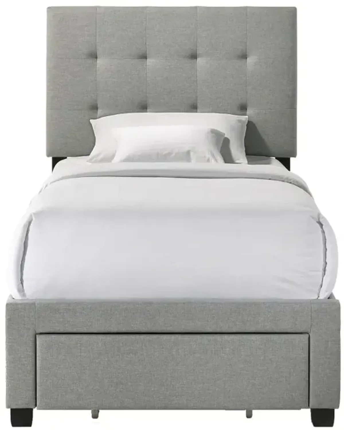 Kaycee Gray Twin Upholstered Storage Bed